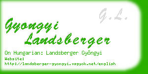 gyongyi landsberger business card